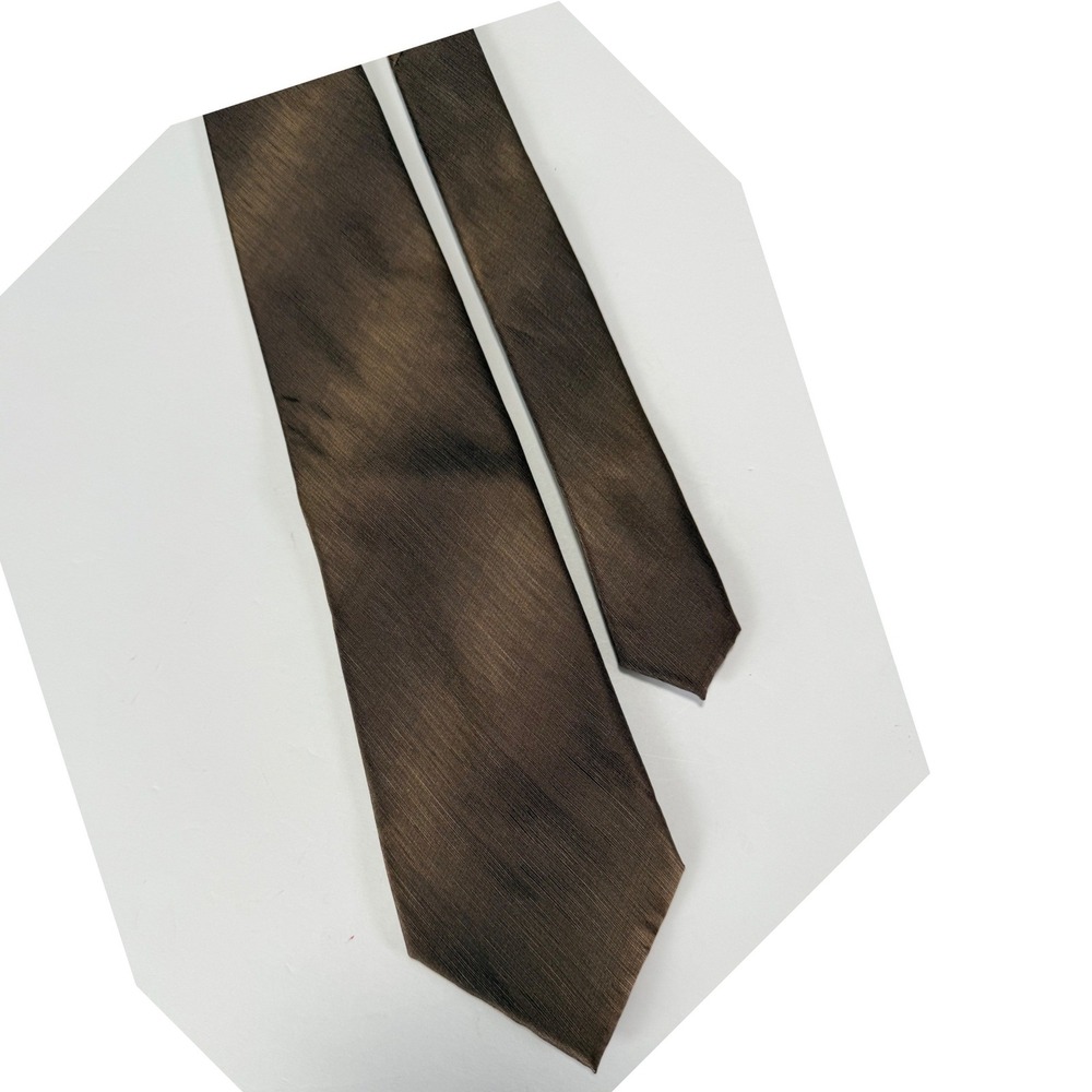 Stafford Necktie Mens Brown Slubbed Texture Polyester Tie Academia Officewear